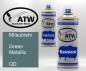 Preview: Mitsubishi, Green Metallic, QD: 400ml Sprühdose + 400ml Klarlack - Set, von ATW Autoteile West.
